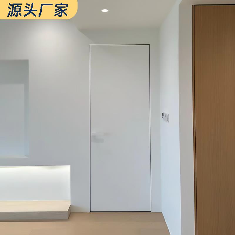 隐形门暗门涂料门无框门极窄边框室内生态铝蜂窝木门极简卧室房门 - 图0