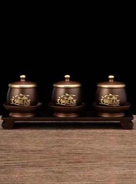 黄铜供水杯戒定会供佛前供杯仙家用拜拜茶杯供奉关公敬观音圣水杯