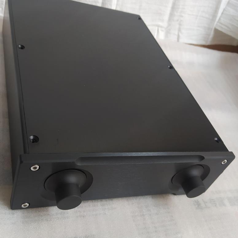 Pre-stage all-aluminum power amplifier chassis, all black, 230 wide, 70 high, 308 deep