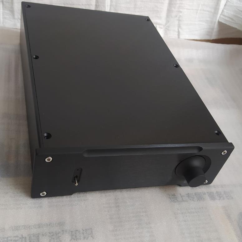 Pre-stage all-aluminum power amplifier chassis, all black, 230 wide, 70 high, 308 deep