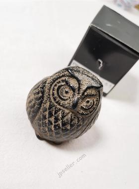 日本 南部铁器 呆萌猫头鹰 铸铁文镇摆件 书镇镇纸桌面文房礼物