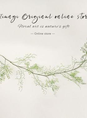 柳叶壁饰幼儿园森系植物角装饰户外花园庭院墙面挂饰仿真植物藤条