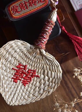 刺绣复古小蒲扇手工送姐妹结婚照