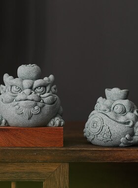 速发无聊了  摆一对招件进宝柿柿如意的金蟾摆财茶宠鱼缸造景