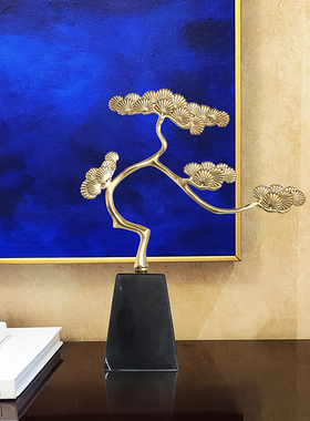 速发新中式铜制玄客松客新迎关酒柜装饰摆件家居开业商务乔迁厅房