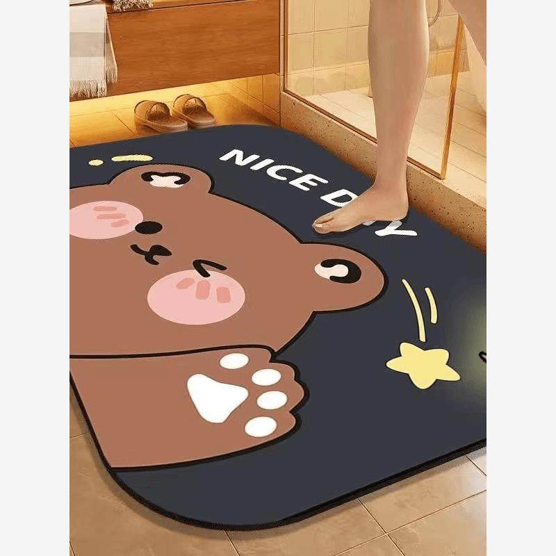 硅藻泥地垫浴室卫生间门口吸水垫防滑速干家用门口脚垫子卡通地毯,淘宝优惠券,粉丝福利购,淘宝优惠卷