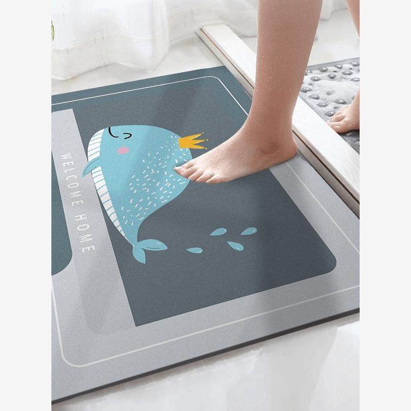 硅藻泥地垫浴室卫生间门口吸水垫防滑速干家用门口脚垫子卡通地毯,淘宝优惠券,粉丝福利购,淘宝优惠卷