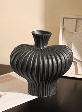 贝汉美现代简约灯笼花瓶摆件客厅桌面陶瓷干花插花器家居复古装饰