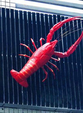 定制大型彷真潜江大龙虾模型小龙虾发光玻璃纤维摆件龙虾节雕塑装