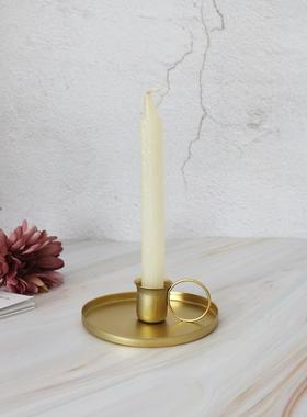 跨境新款创意金属轻奢铁质烛台烛台茶杯铁艺家居室内烛台饰品摆件
