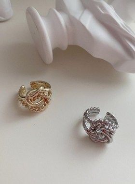 metal hollow wide version retro personality open ring women