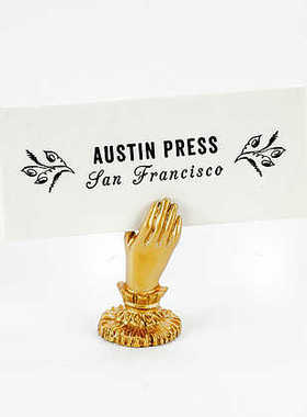 DearFAustin Press黄铜小手2021新版 复古摆件 美国进口卡片架