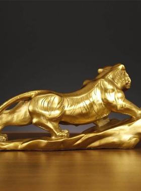 纯铜虎摆件老虎十二生肖虎啸山河上山虎下山虎办公室家居客厅礼品