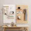 Solid wood hole board custom wall storage rack wall-mounted entrance storage rack wooden wall hanging board bookshelf partition