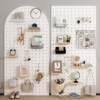 Solid wood hole board custom wall storage rack wall-mounted entrance storage rack wooden wall hanging board bookshelf partition