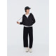Hua Jiyan Shell Pants Drawstring Elastic Waist Air Layer Wide Legs Loose Scimitar Casual Pants Nine-Point Sweatpants Women