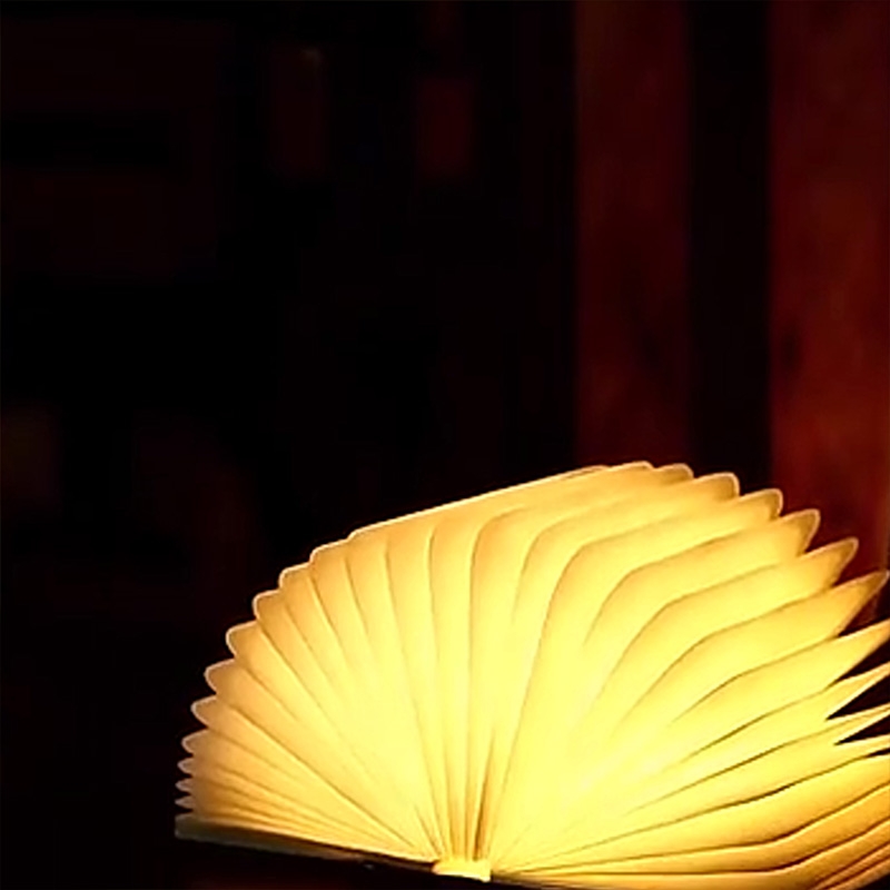 创意折叠书灯充电卧室小夜灯生日礼物发光书本台灯床头灯拍照摆件 - 图0