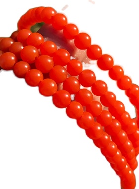 南红玛瑙云南保山大水沟料满色肉艳色柿子红4mm5mm多圈手串链子