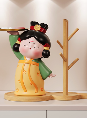 中古风仕女纪念品收纳摆件