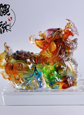 速发古法琉一貔貅摆件璃对公母财位汽车邪财镇宅辟招开业礼品客厅