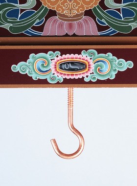 速发藏式法鼓架立鼓实木红色m鹿宝轮架花彩绘法鼓印内径55c双鼓架