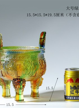 速发琉璃鼎摆开工艺品大克鼎件业礼品公司庆典高档礼物摆件三足圆