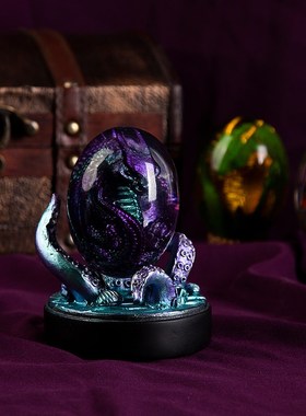 速发爆款权力的发光熔岩龙蛋透明树脂章鱼摆件树脂工艺品