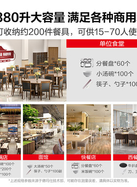 德玛仕商用消毒柜立式双开门单位食堂学校酒店餐饮餐具碗柜收纳柜