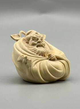 黄杨木雕钟馗手把件实木雕刻把玩吊坠人物镇宅招财纳福工艺品摆件