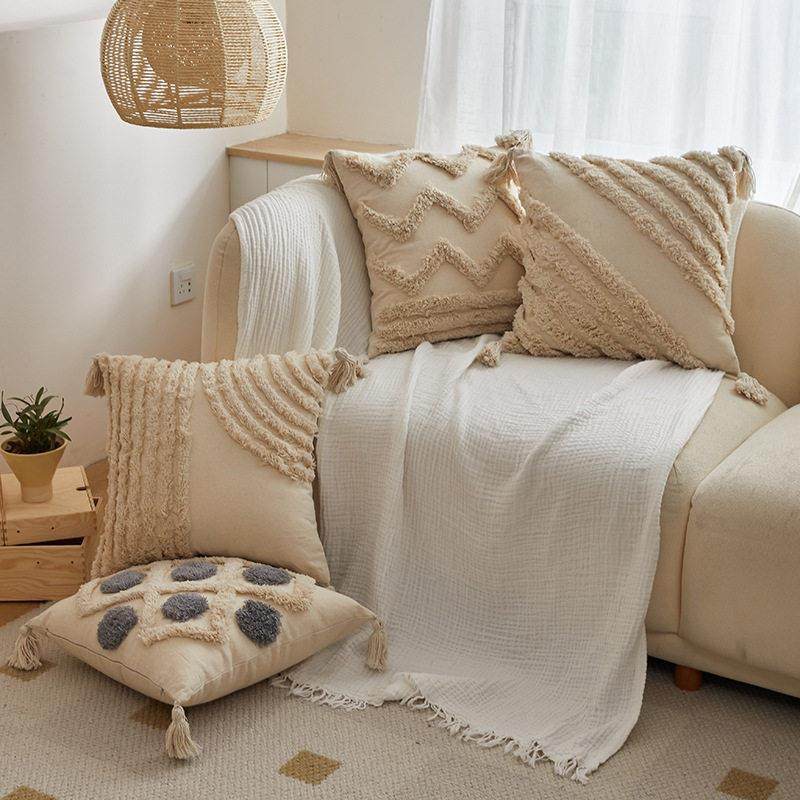 簇绒抱枕套摩洛哥风格靠垫ins民族复古风流苏沙发床头靠枕靠腰枕,淘宝优惠券,粉丝福利购,淘宝优惠卷