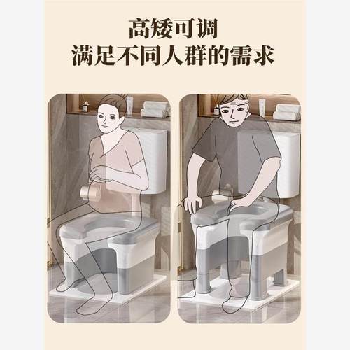 卫生间防滑加厚坐便凳蹲厕改坐厕孕妇老人儿童蹲坑神器家用坐便椅 - 图1