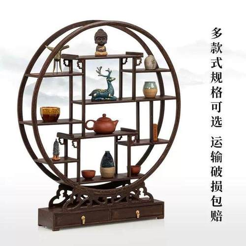 实木桌面小博古架中式多宝阁茶具杯垫紫砂壶摆件展示架茶室茶柜子 - 图3