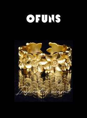 「浮光花戒」素戒开口戒指