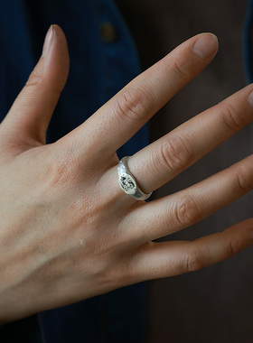 手工纯银999以梦为马可调戒指