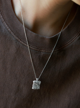 原创思念卷轴纯银999吊坠项链