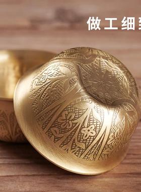 藏式黄铜雕花七供水杯家用佛前供奉圣水杯八供养供碗净敬神摆件纯
