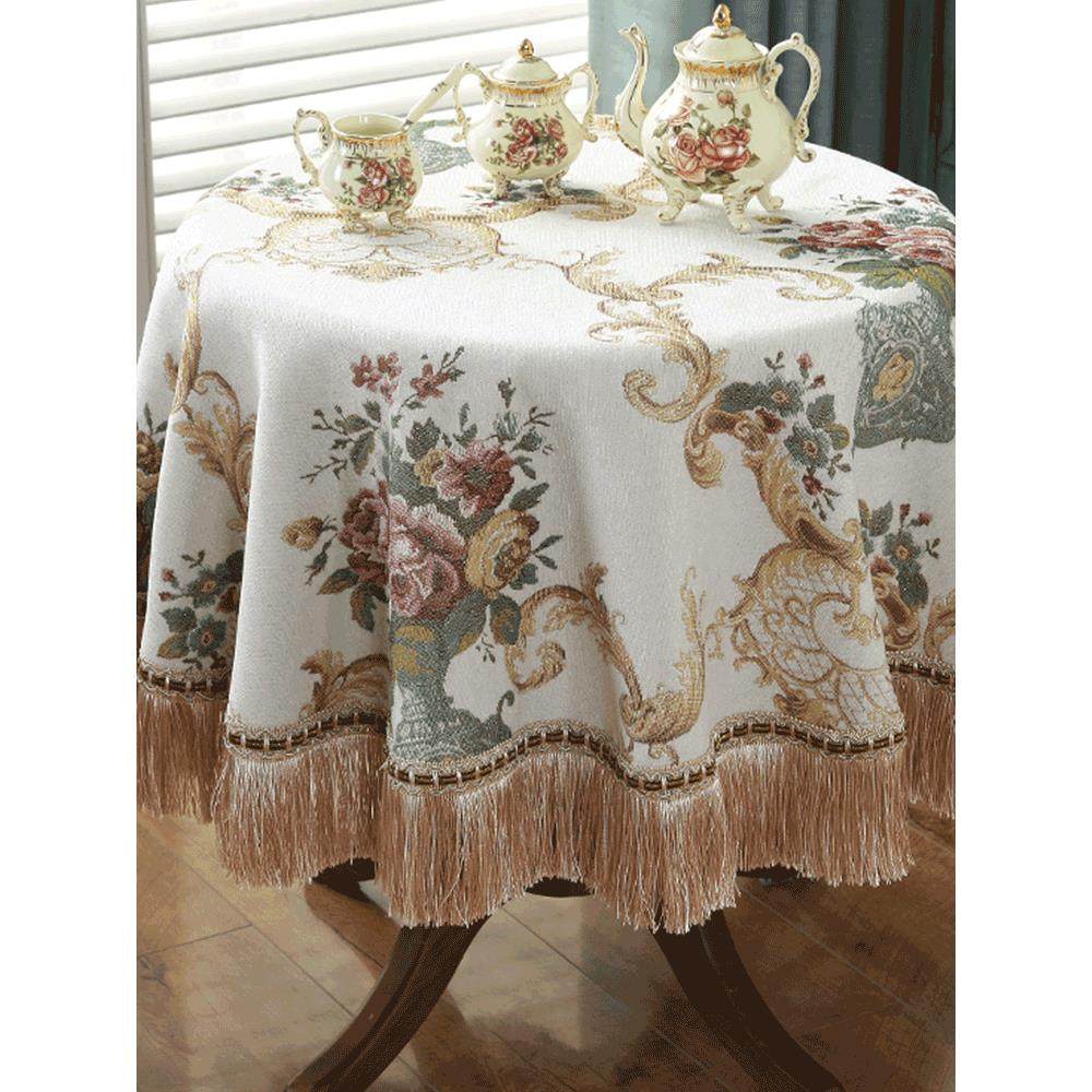 雪尼尔布艺桌布台布茶几布圆桌布氛围感盖巾防尘欧式加厚餐桌布,淘宝优惠券,粉丝福利购,淘宝优惠卷