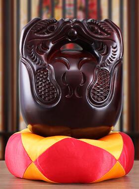 台湾木鱼法器实木家用寺庙老式桂柚木木鱼解压木雕敲紫檀木小摆件