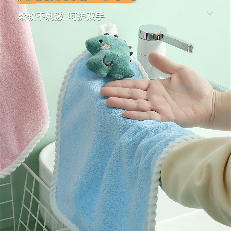 快速发货卡通擦手巾挂式可爱w珊瑚绒擦手布吸水不易掉毛厨房卫生,淘宝优惠券,粉丝福利购,淘宝优惠卷