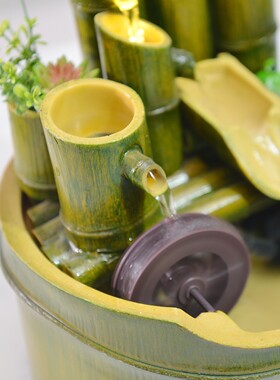 土宫流水喷泉摆件山水盆景恭喜同事领导升迁开业礼物节节高升