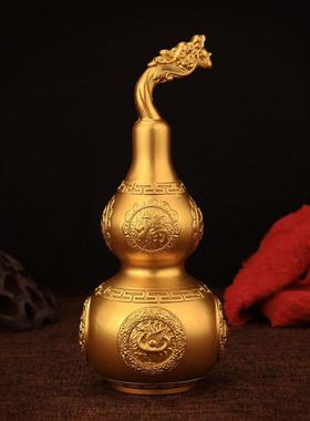 纳福铜葫芦摆件黄铜开口四神兽葫芦家居办公室装饰工艺礼品