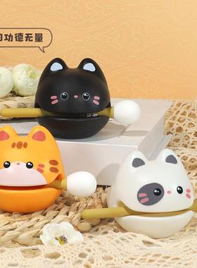 解压小木鱼摆件办公桌面情绪治愈好物可爱佛系木鱼敲打小礼物