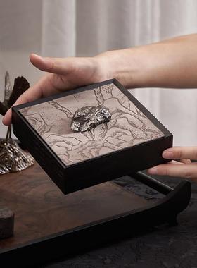 新中式茶空间实木托盘长方形茶盘木质装饰盒收纳首饰盒搭配高级感