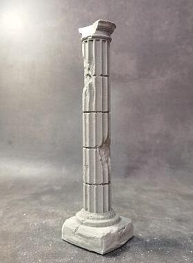 冬官手作 水泥混凝土鱼缸造景布景摆件装饰品罗马柱废墟柱子草缸