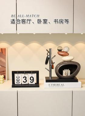 时来运转钥匙收纳玄关摆件门口进门托盘入户鞋柜装饰客厅轻奢高档