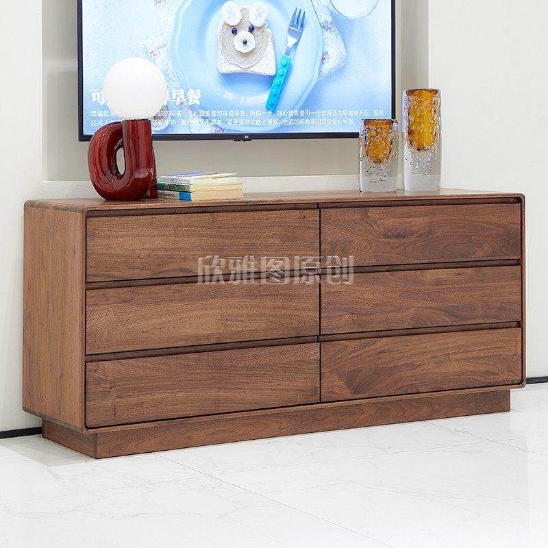 实木斗柜收纳柜北美黑胡桃木储物柜客厅靠墙柜子卧室抽屉柜六斗柜,淘宝优惠券,粉丝福利购,淘宝优惠卷