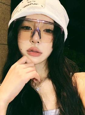 日夜两用专业紫色变色骑行镜女大脸防风护目镜公路自行车登山太阳