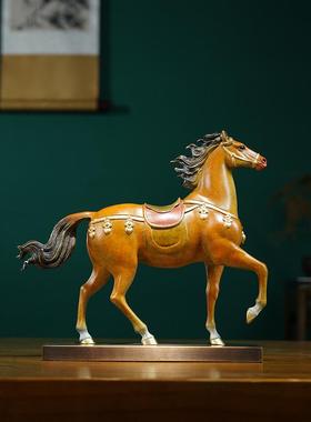 胡富士铜马饰品客厅办公室唐马工艺品乔迁礼物马成功装饰艺术品