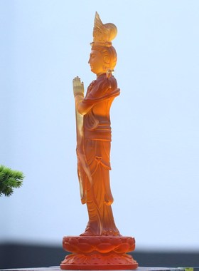 速发46厘米琉音日月光观璃三萨佛像摆件居家客厅摆放供奉东方菩圣