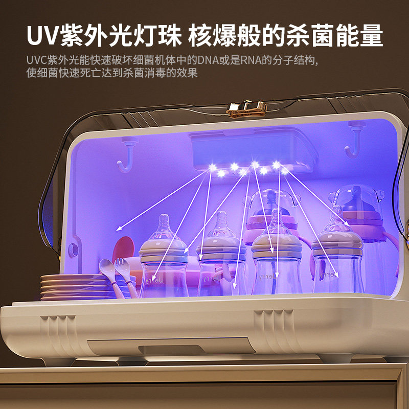 消毒宝宝奶瓶收纳盒婴儿餐具辅食沥水架防尘收纳箱放碗筷置物架柜,淘宝优惠券,粉丝福利购,淘宝优惠卷